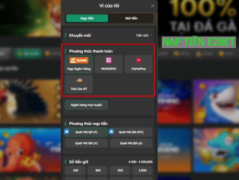 Nạp tiền qua ngân hàng